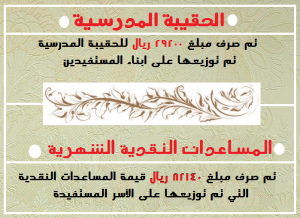 توزيع الحقيبة المدرسية والمساعدات النقدية